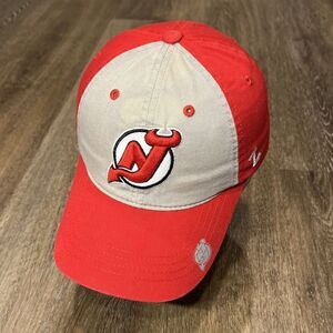 Zephyr New Jersey Devils Hat Red Gray Trucker Dad Cap NHL Hockey Faded Strapback